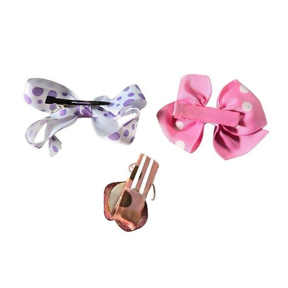 3 bows, 3". Purple polka-dot, lady bug and pink polka-dot - Picture 5 of 5